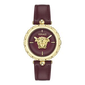 Versace Medusa Jewel Leather Watch Gold Womens
